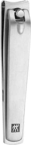 ZWILLING Nail Clipper (for fingernails and toenails, strong leverage, slightly curved cutting edge, hypoallergenic), Premium, Silver, 3.5 inch