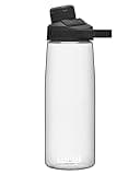 CamelBak Chute Mag BPA Free Water Bottle with Tritan Renew - Magnetic Cap Stows While Drinking, 25oz, Clear