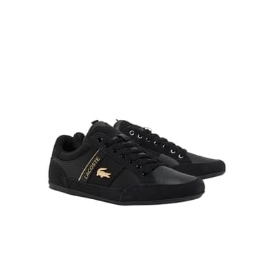 Lacoste Men's Chaymon Sneaker, Black & Gold, 13