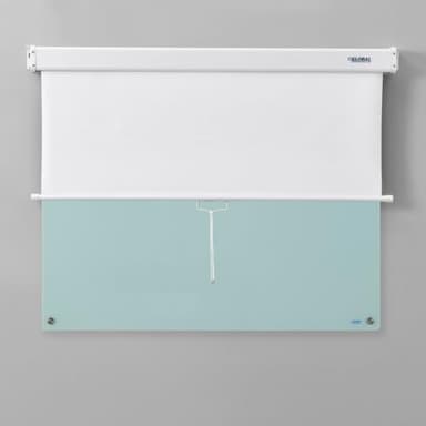 GEC 695719 Pull Down Privacy Screen for 48 in. Dry Erase Boards, PVC & Fiberglass, Matte White, Wall Mount