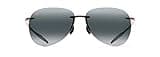 Maui Jim Men's and Women's Sugar Beach Polarized Rimless Sunglasses, Gloss Black/Neutral Grey, Medium
