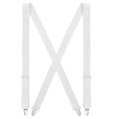 Sintege Hidden Suspenders for Women Pants Under Clothes 1" Width Thin X Back Ladies Suspenders for Jeans Undergarment(White)