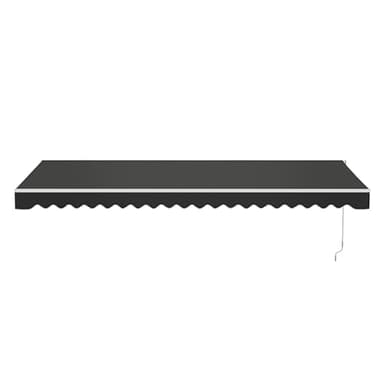 Aleko 16x10 feet Caribbean Style Electric White Frame Awning, Remote Control Motorized & Manual Crank, Outdoor Shade Canopy with UV-Resistant Fabric - Onyx Black