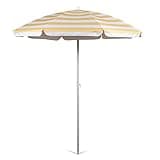 PICNIC TIME Outdoor Canopy Sunshade Beach Umbrella 5.5', Small Patio Umbrella, Beach Chair Umbrella, (Yellow Cabana Stripe)