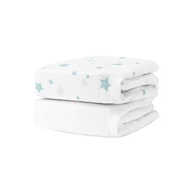 Newton Baby Fitted Crib Sheet (2-Pack) - Ultra Breathable and Soft, Organic Cotton, Fits All Standard Cribs, White Stardust