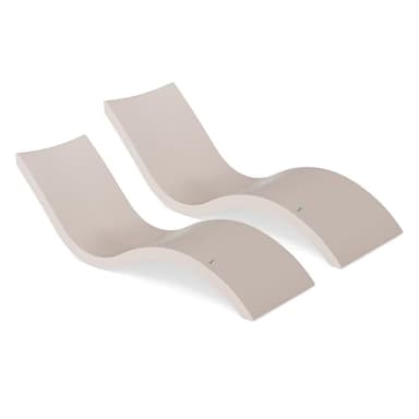 Ledge Lounger - Signature Chaise - Inside Pool & Sun Shelf Lounge Chair - Designed for Shallow Shelves Up to 9” - Compatible with All Pool Types - Poolside & Sun Deck Tanning - Set of 2 - Cloud