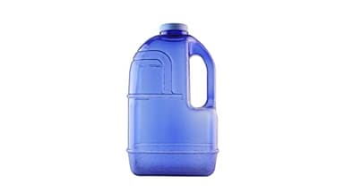 New Wave Enviro 1 Gallon Square BPA Free Bottle with Screw Top Cap and Integrated Handle, Space Saving Design, Ideal for Gym and Outdoor Life, Blue