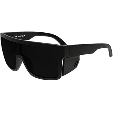 WISTON XL Z87 Sunglasses for Big Wide Heads Men Women,TR90 Ultralight Side Shields UV400 Protective Sun Glasses W8703 Matte Black/Dark Grey