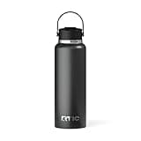 RTIC 40 oz Ceramic Lined Insulated Outback Bottle, Leak Resistant, Black