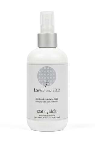 Static Blok Anti-Static Spray for Hair - Instantly Eliminate Static Cling, Shocks, Flyaways - Long-Lasting All-Day Freshness - works on Natural and Synthectic Wigs - 8oz