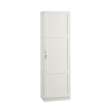 Sauder Miscellaneous Tall Storage Cabinet, Kitchen Pantry, Single Door with Adjustable Shelves, White Finish