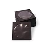 100pcs CD DVD Sleeves, White Paper CD DVD Sleeves Envelope Holder with Clear Window and Flap,120g Heavy Weight
