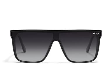 QUAY - Sunglasses for Men & Women, Polarized Shield Lenses with UV Protection, Oversized Sunglasses (Nightfall Medium, Black)