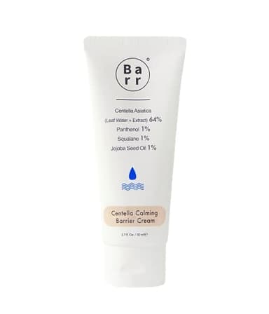 Barr Centella Calming Barrier Cream, 64% Centella Asiatica, 1% panthenol vitaminB5, 1% Jojoba Seed Oil, 1% Squalane, Vegan