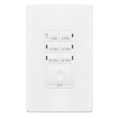 ENERLITES Countdown Timer Switch for Bathroom Fans and Lights, 1-30 Min, Neutral Wire Required, UL Listed, White