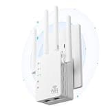 2025 WiFi Extenders Signal Booster with Dual Band 5GHz/2.4GHz, Long Range Up to 13888 sq. ft & 150+ Devices, 4 External Antennas, Ethernet Port, WiFi Extenders Signal Booster for Home and Outdoors