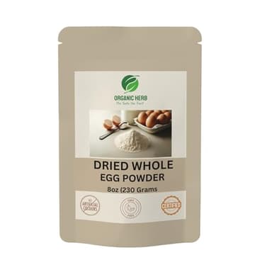 Organic Herb Whole Egg Powder 1/2 lb, 100% Gluten-Free, Great for Baking & Camping Meals, Quick Meal Preparation