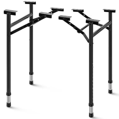 Tandefio Folding Table Legs Adjustable Height 14 Inch Wide Folding Tables Legs Collapsible Durable Metal Furniture for Kitchen, DIY Bar Desk, Coffee Dinner, Home, Tabletops, Table Saw(2 Pcs,14 Inch)
