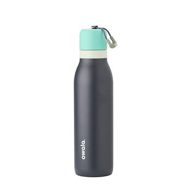 Owala FreeSip Twist Insulated Stainless Steel Water Bottle with Straw for Sports and Travel, BPA-Free, 18-oz, Blue/Grey (Foggy Tide)