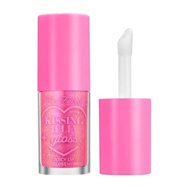 Too Faced Kissing Jelly Lip Oil + Gloss | Hydrating Lip Serum Treatment with Jojoba Oil for Instant Moisture and Glossy Shine, 0.15 Fl Oz, Bubblegum