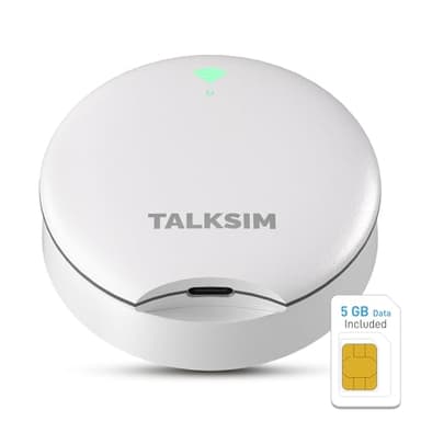 TALKSIM UFO Mobile Hotspot with 5GB Data, Portable Pocket WiFi 6 & 4G LTE Hotspot MiFi Device, Compatible with AT&T, T-Mobile, Verizon |10 Connected Devices, USA Coverage, No Contract (White, 5GB)