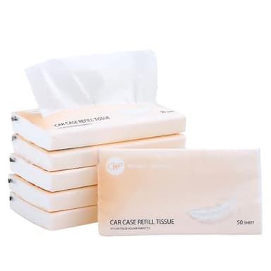 Car Tissue Refills 300 Sheets Facial Tissues Refills for Car Visor Tissue Holder, Travel Tissue Tubes Box Container Perfect Fit for Car Cup Holder