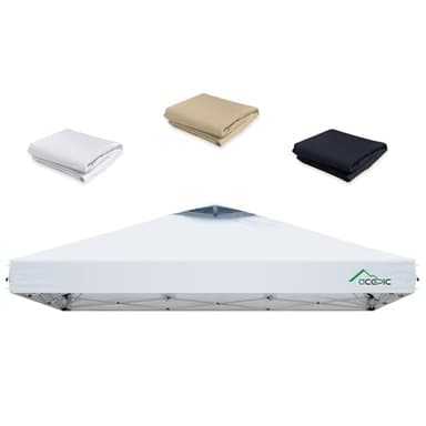 ACEPIC 10x10 Canopy Replacement Top Cover with Air Vent,UPF 50+ UV protection,300D Silver-coated Polyester PA Waterproof flame retardant for Outdoor Garden Patio Canopies(Top Cover Only, Light Grey)