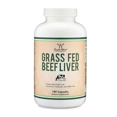 Grass Fed Beef Liver Capsules (1,000mg of Grass Fed, Desiccated Beef Liver per Serving, 180 Capsules, 3 Month Supply) Supplement for Digestion, Immune Health, Energy, and Wellness by Double Wood