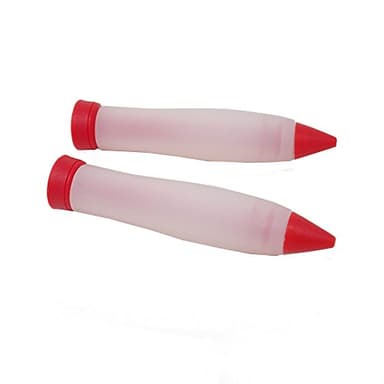 yueton Pack of 2 Silicone Food Writing Pen Cake Cookie Cream Pastry Chocolate Decorating Pen DIY Personalized Cake