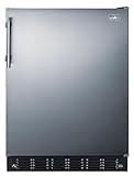 Summit CT66BK2SSADA 24” Wide ADA Under Counter Refrigerator-Freezer 4.9 cu.ft. Made in Europe with Automatic Defrost Operation, Reversible Stainless-Steel Door, Black interior (ADA Right Hand Door)