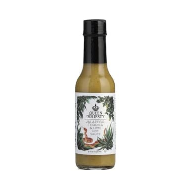 Queen Majesty Jalapeño, Tequila & Lime Hot Sauce, 5 oz - All Natural, Vegan, Kosher, Gluten Free, non GMO, No Sugar, Made in the USA, Award Winning