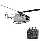 GoolRC C186 Remote Control Helicopter Remote Control Drone Single Propeller Without Ailerons 6-axis Gyro Stabilization Remote Control Airplane Altitude Hold Girls Adults Gray