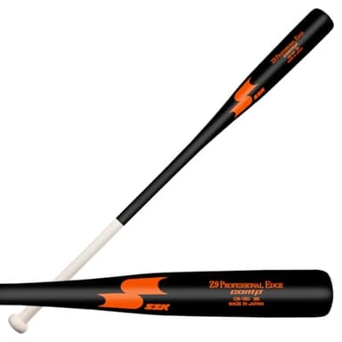 SSK Z9 Professional Edge Comp Coaches Wood Fungo Bat 33" 35" 37" - Baseball & Softball – 22+ Colors - 60 Day Warranty (35", Natural/Black/Orange)