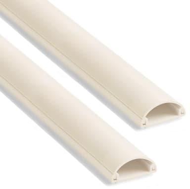 ZhiYo Wall Cord Hider for 1-2 Cords, Self-Adhesive TV Cord Cover, Beige D-Shaped Wire Hider for Wall-Mounted TV, Half-Round Wire Management Covers, Cable Raceway, 1in W x 0.4in H