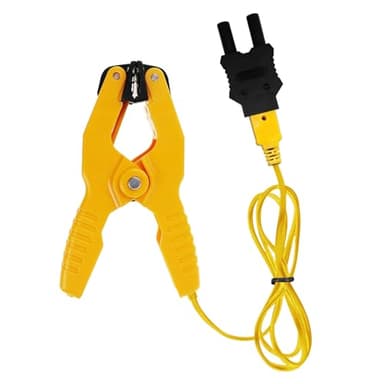 HVAC Temperature Clamp with Banana Plug Adapter, K-Type Thermocouple Clamp Pipe Temperature Clamp for HVAC/Multimeter, Temperature Sensor Probes Measures -40~392℉(-40~200℃)