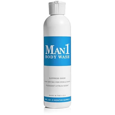 Man1 Body Wash. Intimate Cleanser for Men. Stop Penile Odor, Keep Genital Area Fresh and Clean. Hydrates and Does Not Dry Out Delicate Male Skin. No More Dryness or Itching Below the Belt.