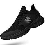 Giniros Mens Slip On Walking Shoes Non Slip Running Shoes Breathable Workout Shoes Lightweight Gym Sneakers All Black Size 10.5