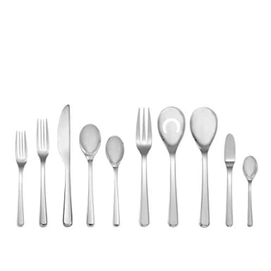 nambe Aura 45-Piece Flatware Set | 18/10 Stainless Steel Silverware Cutlery Set | Designed for Home Kitchens, Hotels, or Restaurants | Designed by Neil Cohen