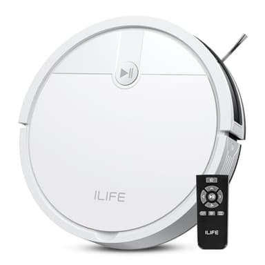 ILIFE V2 Robot Vacuum Cleaner, Tangle-Free Suction, 120 Mins Runtime, Slim, Self-Charging Robotic Vacuum Cleaner, Ideal for Pet Hair and Hard Floors