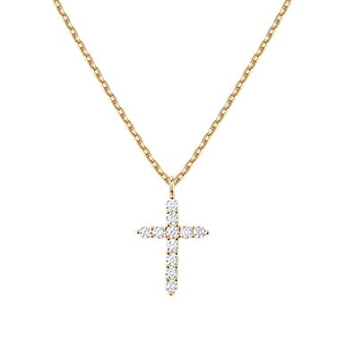 PAVOI 18K Yellow Gold Vermeil Cross Necklace for Women | Cross Pendant | Gold Necklaces for Women