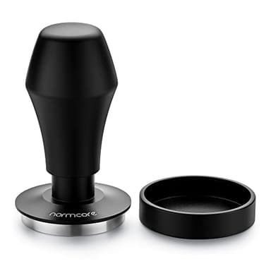 Normcore V4 Coffee Tamper 53.3mm - Spring-loaded Tamper – Barista Espresso Tamper with 15lb / 25lb / 30lbs Replacement Springs - Anodized Aluminum Handle and Stand - Flat Base