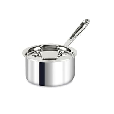 All-Clad D3 3-Ply Stainless Steel Sauce Pan with Lid 1.5 Quart, Induction Oven Broiler Safe 600F, Multipurpose, Compatible w/ All Cooktops, For Restaurant or Home Kitchen, Pots & Pans, Cookware Silver