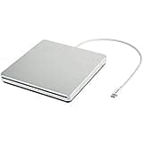 VikTck USB-C Superdrive External DVD/CD Reader and DVD/CD Burner for Apple-MacBook Air/Pro/iMac/Mini/MacBook Pro/ASUS/ASUS/DELL Latitude with USB-C Port Plug and Play(Silver)