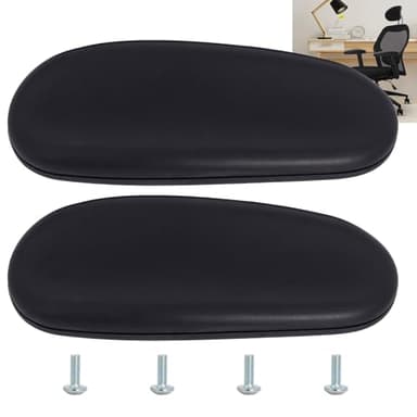 Podoy Office Chair Armrest Pads Replacement Fits Univeral Desk Chair Arms with Mounting Hole Patterns Screws, Desk Armrest Cover 4" x 10" (Pack of 2)