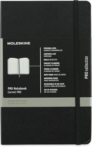 Moleskine Professional Notebook, Large, Black, Hard Cover (5 x 8.25)