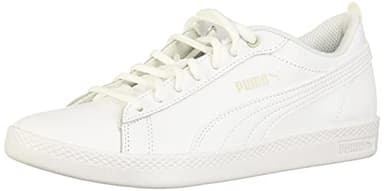 PUMA womens Smash V2 Sneaker, Puma White-puma Whit, 10 US
