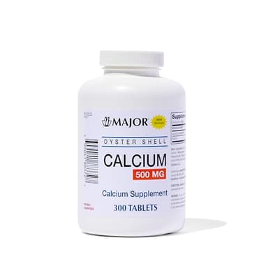 Major Oyster Shell Calcium 500 mg - Daily Calcium Supplement - 300 Tablets (1-Pack)