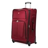 SwissGear Sion Softside Expandable Luggage, Burgundy, Checked-Large 29-Inch