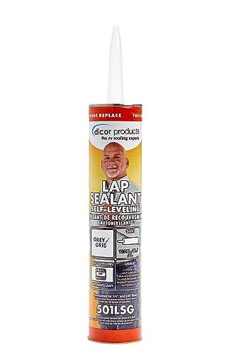Dicor 501LSG-1 HAPS-Free Self-Leveling Lap Sealant for horizontal surfaces - 10.3 Oz, Grey, Secure, Ideal for RV Roofing, Maintenance, Repair, Appliance Application