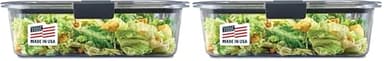 Rubbermaid Brilliance Food Storage Container, Large, 9.6 Cup | Clear | Pack of 2